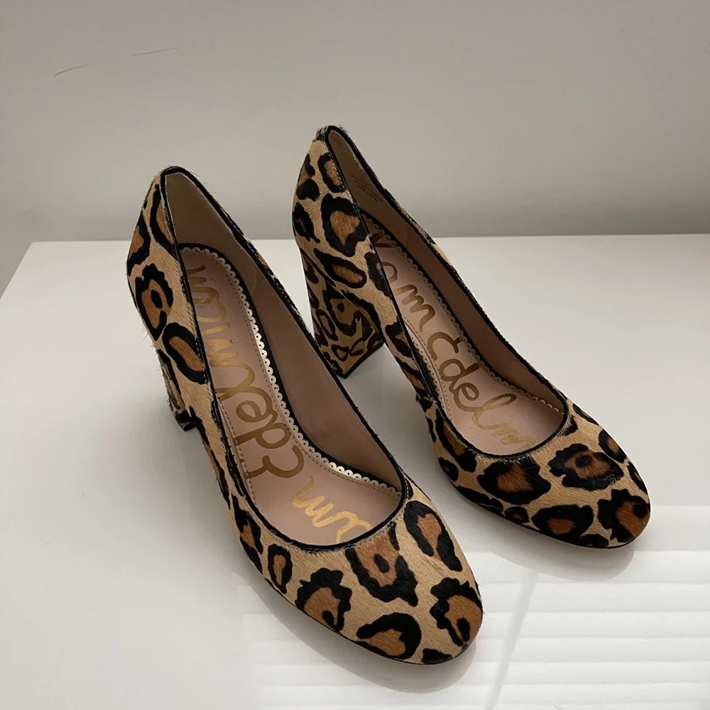 Sam Edelman Leopard Print Heel - Picture 1 of 5